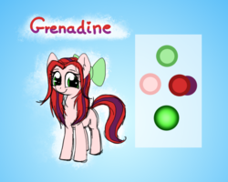 Size: 886x708 | Tagged: safe, artist:finalaspex, oc, oc only, oc:grenadine, earth pony, pony, female, fusion, mare, reference sheet, solo