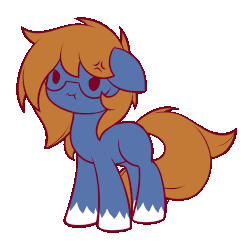 Size: 750x750 | Tagged: safe, artist:symbianl, oc, oc only, oc:spec steele, angry, animated, chibi, commission, draft horse, gif, glasses, simple background, solo, tail wag, transparent background