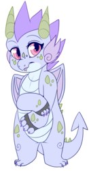 Size: 450x857 | Tagged: safe, artist:lulubell, oc, oc only, oc:sparkler, dragon, baby dragon, next generation, offspring, parent:princess ember, parent:spike, parents:emberspike, simple background, solo, transparent background