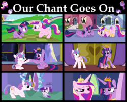Size: 3412x2736 | Tagged: safe, artist:stunningswan, princess cadance, princess flurry heart, twilight sparkle, oc, alicorn, pony, g4, aunt and niece, awww, baby, beautiful, comic, crowning moment of heartwarming, cute, daaaaaaaaaaaw, diaper, female, filly, filly twilight sparkle, high res, history repeats itself, offspring, older, older flurry heart, parent:twilight sparkle, passing the torch, sisters-in-law, sunshine sunshine, twilight sparkle (alicorn), younger