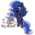 Size: 2000x2000 | Tagged: safe, artist:binkyt11, derpibooru exclusive, princess luna, alicorn, pony, g4, chibi, female, high res, i am the night, mare, simple background, solo, white background, yelling