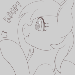 Size: 3600x3600 | Tagged: safe, artist:askamberfawn, oc, oc only, oc:azure skies, pony, boop, female, high res, solo