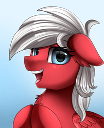 Size: 1424x1764 | Tagged: safe, artist:pridark, oc, oc only, pegasus, pony, commission, female, floppy ears, looking at you, mare, open mouth, smiling, solo