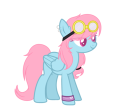 Size: 2600x2308 | Tagged: safe, artist:nikkitatheanimefan, oc, oc only, oc:lighting heart, pegasus, pony, base used, female, goggles, high res, magical lesbian spawn, mare, offspring, parent:pinkie pie, parent:rainbow dash, parents:pinkiedash, simple background, solo, transparent background