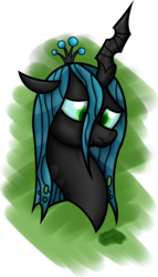 Size: 2450x4296 | Tagged: safe, artist:evan555alpha, derpibooru exclusive, queen chrysalis, changeling, changeling queen, g4, bust, female, high res, mare, sad, semi-transparent, signature