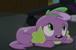 Size: 444x297 | Tagged: safe, screencap, sci-twi, spike, spike the regular dog, twilight sparkle, dog, equestria girls, g4, my little pony equestria girls: friendship games, cropped, offscreen character, puppy, whimpering