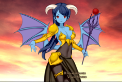 Size: 900x600 | Tagged: safe, artist:dksponge13, princess ember, human, g4, breasts, cleavage, humanized