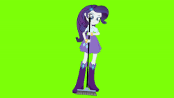 Size: 800x450 | Tagged: safe, artist:pedantczepialski, rarity, equestria girls, g4, alternate universe, animated, boots, broom, cleaning, clothes, equestria girls: the parody series, female, gif, green screen, random, shoes, solo, sweeping
