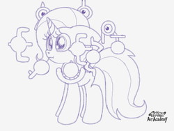 Size: 1024x768 | Tagged: safe, artist:shadowspark24, trixie, pony, unown, g4, atg 2017, crossover, monochrome, newbie artist training grounds, pokemon art academy, pokémon