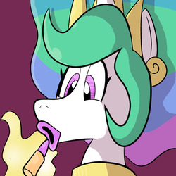 Size: 576x576 | Tagged: safe, artist:pembroke, princess celestia, pony, g4, 30 minute art challenge, lipstick, thiklestia