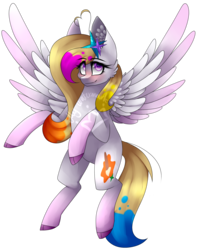 Size: 1625x2049 | Tagged: safe, artist:alithecat1989, oc, oc only, oc:spring splat, pegasus, pony, colored wings, female, mare, multicolored wings, simple background, solo, spread wings, transparent background, wings