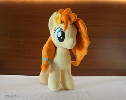 Size: 3836x3064 | Tagged: safe, artist:egalgay, pear butter, earth pony, pony, g4, the perfect pear, handmade, high res, irl, photo, plushie
