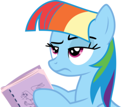 Size: 9560x8425 | Tagged: safe, artist:xboomdiersx, rainbow dash, pony, g4, the lost treasure of griffonstone, absurd resolution, book, female, manebow sparkle, simple background, solo, transparent background, vector