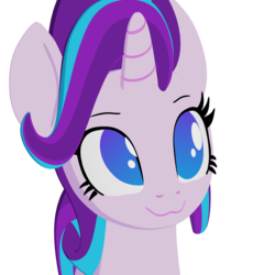 Size: 2160x2160 | Tagged: safe, artist:galawaille, starlight glimmer, pony, unicorn, g4, 3d, :3, blender, bust, cel shading, cute, female, glimmerbetes, high res, mare, no pupils, portrait, simple background, solo, transparent background