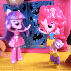 Size: 400x400 | Tagged: safe, pinkie pie, twilight sparkle, equestria girls, g4, animated, dancing, doll, equestria girls minis, eqventures of the minis, fall formal outfits, gif, irl, photo, toy