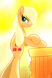 Size: 2000x3000 | Tagged: safe, artist:truffle shine, applejack, earth pony, pony, g4, bipedal, desk, drawer, female, high res, loose hair, mare, signature, solo