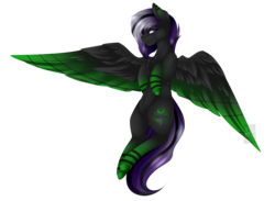 Size: 4000x2930 | Tagged: safe, artist:mauuwde, oc, oc only, oc:jinx, pegasus, pony, chest fluff, colored wings, female, high res, mare, multicolored wings, solo