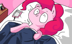 Size: 1155x712 | Tagged: safe, artist:fishimira, pinkie pie, earth pony, pony, g4, bed, cellphone, female, phone, sleeping, smartphone, solo