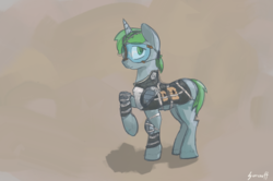 Size: 1147x760 | Tagged: safe, artist:surcouff, oc, oc only, pony, bulletproof vest, clothes, goggles, riot gear, solo