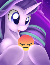 Size: 1056x1373 | Tagged: safe, artist:dusthiel, edit, starlight glimmer, pony, unicorn, g4, angry, cute, emoji, facebook reactions, female, glimmerbetes, mare, open mouth