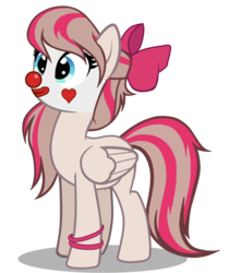 Size: 811x964 | Tagged: safe, artist:asika-aida, edit, angel wings, pegasus, pony, g4, bow, clown, female, mare, simple background, solo, transparent background, vector