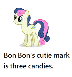 Size: 410x438 | Tagged: safe, bon bon, sweetie drops, earth pony, pony, g4, captain obvious, female, mare, palindrome get, solo, text, truth