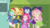 Size: 1366x768 | Tagged: safe, screencap, applejack, fluttershy, pinkie pie, rainbow dash, rarity, sci-twi, sunset shimmer, twilight sparkle, equestria girls, g4, monday blues, my little pony equestria girls: summertime shorts, discovery family logo, faic, female, geode of fauna, geode of sugar bombs, geode of super strength, humane five, humane seven, humane six, magical geodes, pinkamena diane pie