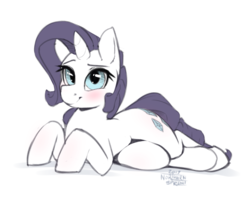 Size: 2451x1953 | Tagged: safe, artist:northernsprint, derpibooru exclusive, rarity, pony, unicorn, g4, blushing, female, simple background, smiling, solo, white background