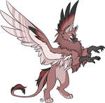 Size: 1404x1374 | Tagged: artist:kez, beak, chest fluff, fluffy, griffon, oc, oc:kali, oc only, safe, simple background, spread wings, stance, standing, tail, talons, white background, wings