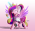 Size: 2500x2273 | Tagged: safe, artist:duskie-06, princess cadance, alicorn, pony, g4, alternate hairstyle, cellphone, clothes, crown, cup, earbuds, female, gradient background, high res, jewelry, magic, mare, one eye closed, phone, raised hoof, regalia, solo, wink