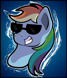 Size: 897x1052 | Tagged: safe, artist:littletigressda, rainbow dash, pony, g4, female, solo, sunglasses