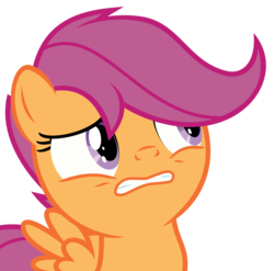 Size: 4000x3946 | Tagged: safe, artist:sollace, scootaloo, pony, g4, parental glideance, .svg available, cringing, do not want, female, show accurate, simple background, solo, transparent background, vector, worried