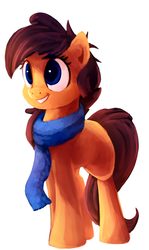 Size: 928x1562 | Tagged: safe, artist:thefloatingtree, oc, oc only, earth pony, pony, clothes, female, mare, scarf, simple background, smiling, white background