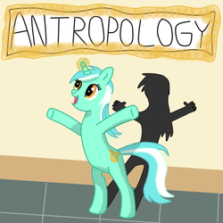 Size: 512x512 | Tagged: safe, artist:jaro142, lyra heartstrings, pony, unicorn, fanfic:anthropology, g4, bipedal, female, mare, misspelling, shadow, solo