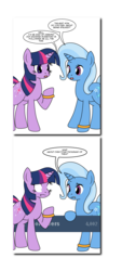 Size: 840x1856 | Tagged: safe, artist:dekomaru, trixie, twilight sparkle, pony, tumblr:ask twixie, g4, ask, female, lesbian, ship:twixie, shipping, tumblr