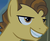 Size: 1321x1080 | Tagged: safe, screencap, grand pear, earth pony, pony, g4, the perfect pear, bust, evil smile, grin, male, portrait, smiling, solo, stallion, young grand pear, younger