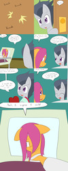 Size: 1600x4000 | Tagged: safe, artist:jake heritagu, rumble, scootaloo, pony, comic:ask motherly scootaloo, g4, bandage, bed, cast, chocolate, comic, flower, food, hospital, hospital bed, motherly scootaloo, older, pillow, teenager