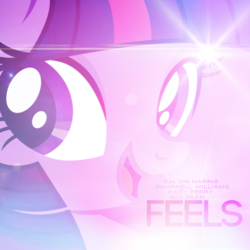 Size: 800x800 | Tagged: safe, artist:luckreza8, artist:penguinsn1fan, twilight sparkle, pony, g4, big sean, bust, calvin harris, cover, feels (song), female, katy perry, parody, pharrell williams, portrait, solo, song reference