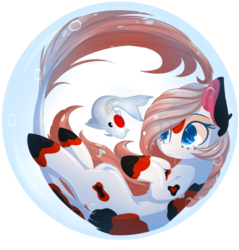 Size: 1024x1071 | Tagged: safe, artist:php146, oc, oc only, oc:mizu, earth pony, fish, pony, bubble, female, mare, simple background, solo, transparent background
