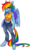 Size: 379x633 | Tagged: safe, artist:onylex, rainbow dash, anthro, unguligrade anthro, g4, belly button, clothes, female, midriff, simple background, smiling, solo, tank top, transparent background