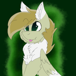 Size: 900x900 | Tagged: safe, artist:brokensilence, oc, oc only, oc:auctor, pegasus, pony, animated, chest fluff, eye shimmer, gif, male, solo, stallion, tongue out