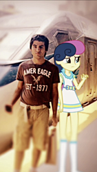 Size: 640x1136 | Tagged: safe, bon bon, sweetie drops, human, equestria girls, g4, irl, irl human, photo, train