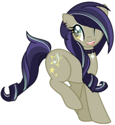 Size: 605x659 | Tagged: safe, artist:ipandacakes, oc, oc only, oc:tessitura, earth pony, pony, female, mare, offspring, one eye closed, parent:coloratura, simple background, solo, transparent background, wink