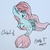 Size: 1694x1694 | Tagged: safe, artist:binkyt11, derpibooru exclusive, pony, seahorse, seapony (g4), chibi, crossover, disney, ponified, princess ariel, seaponified, solo, species swap, starry eyes, the little mermaid, traditional art, wingding eyes