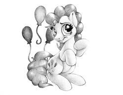 Size: 3284x2536 | Tagged: safe, artist:stallionslaughter, pinkie pie, earth pony, pony, g4, cutie mark, female, grayscale, high res, mare, monochrome, pencil drawing, simple background, solo, traditional art, white background