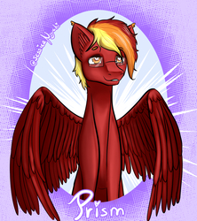 Size: 960x1080 | Tagged: safe, artist:jessicanyuchi, oc, oc only, oc:prism, pegasus, pony, fanart, glasses, solo