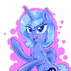 Size: 3000x3000 | Tagged: safe, artist:vanezaescobedo, princess luna, alicorn, pony, g4, female, filly, high res, open mouth, s1 luna, simple background, solo, transparent background, woona, younger