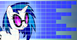 Size: 4094x2160 | Tagged: safe, artist:moongazeponies, edit, dj pon-3, vinyl scratch, pony, unicorn, g4, female, grid, mare, smiling, solo, sunglasses, vector, vinyl's glasses, wallpaper, wallpaper edit