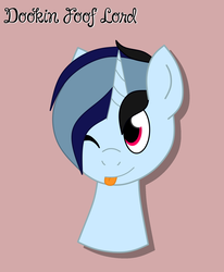 Size: 1648x2000 | Tagged: source needed, useless source url, safe, artist:dookin, oc, oc only, pony, cute, one eye closed, simple background, solo, tongue out, wink