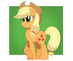 Size: 1024x853 | Tagged: safe, artist:vale-bandicoot96, applejack, earth pony, pony, g4, female, hat, mare, simple background